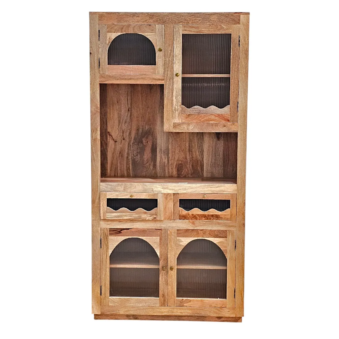 Farmhouse Arched Glass Hutch