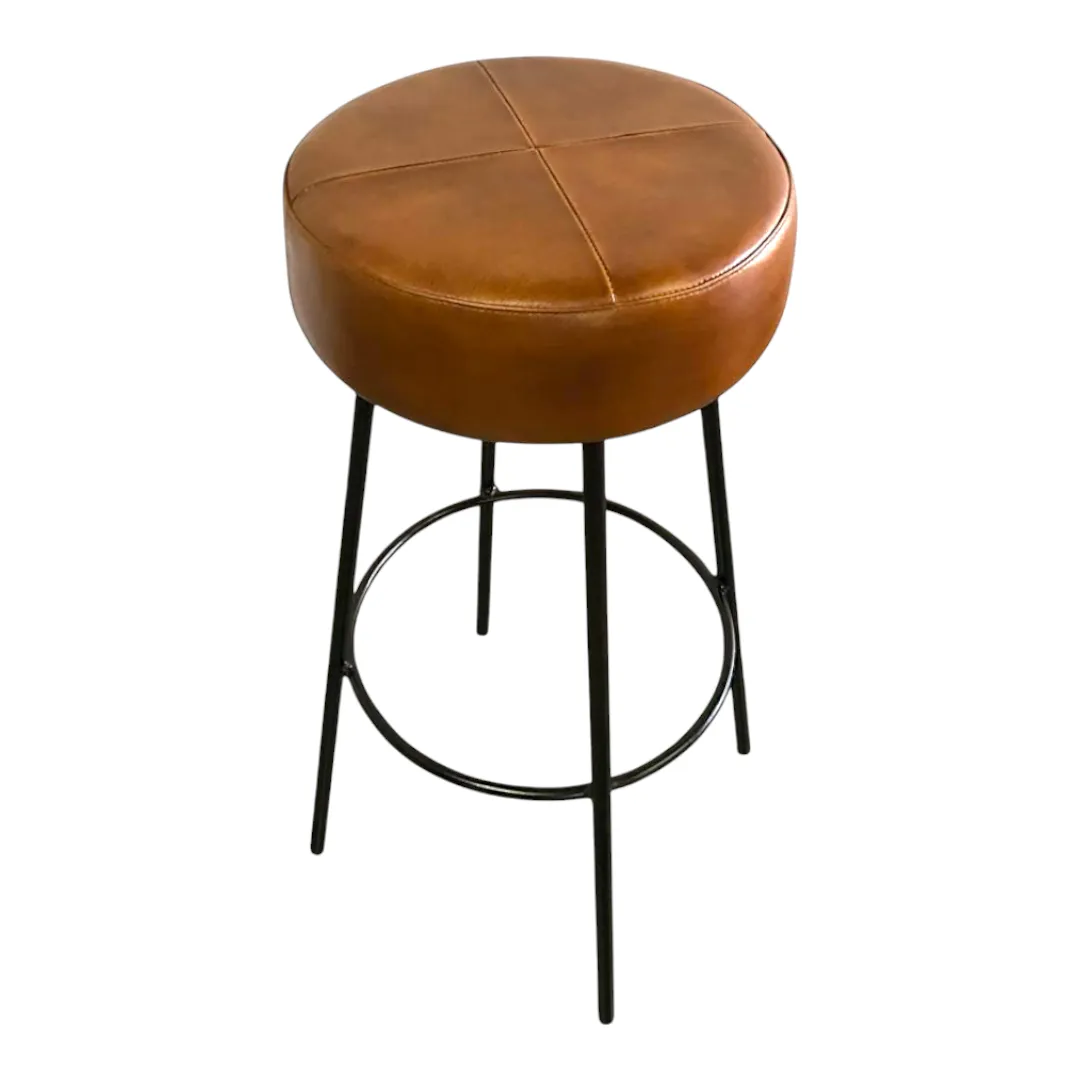The 'Bistro' Round Leatherette Bar Stool