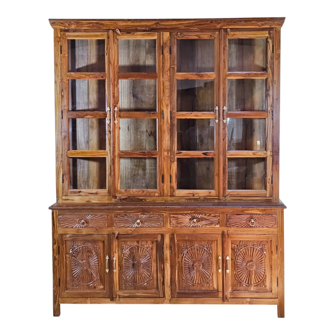 Al-Zubarah Hand-Carved Grand Teak Cabinet