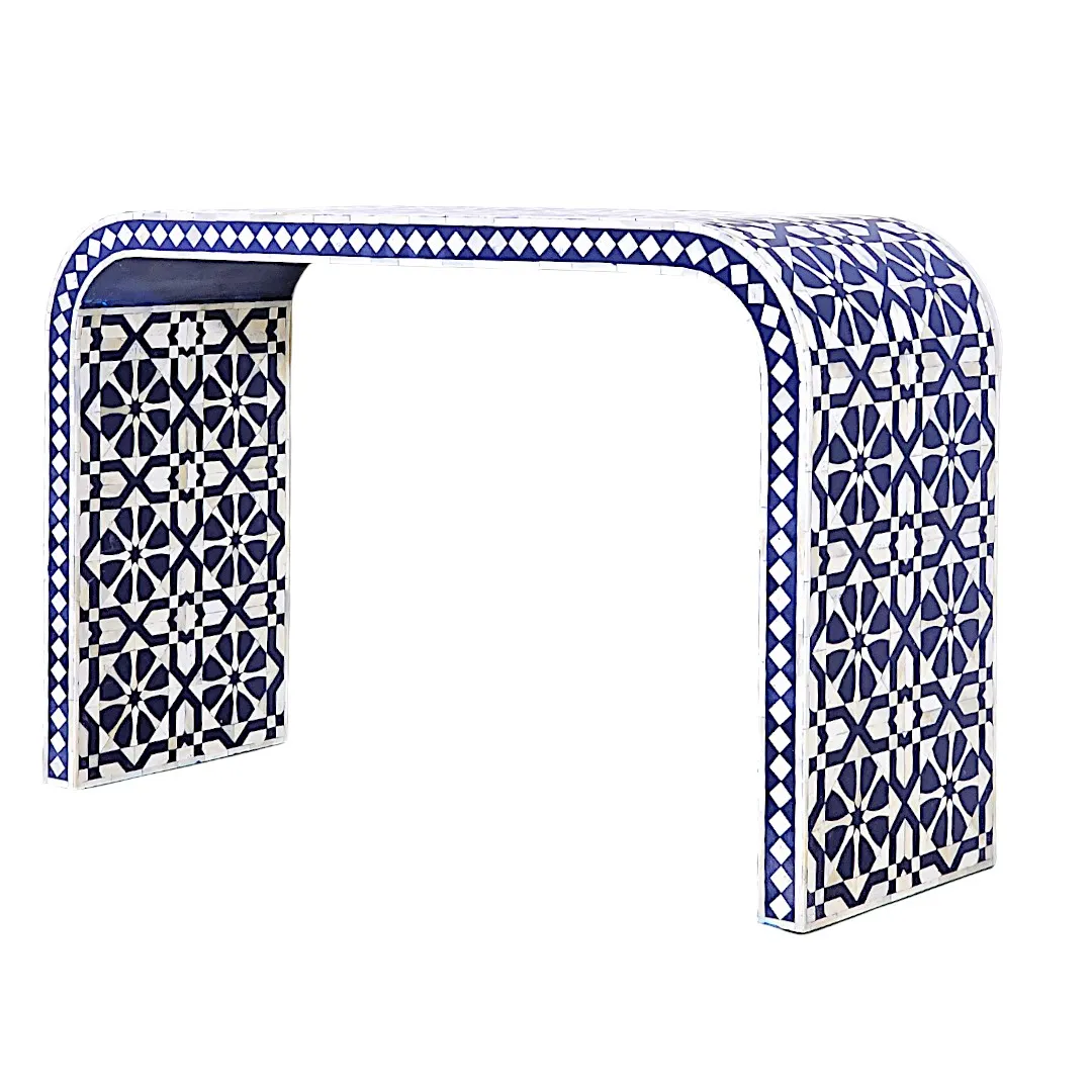 Zelij Azur Console d'Entrée (Azure Zelij Entrance Console)