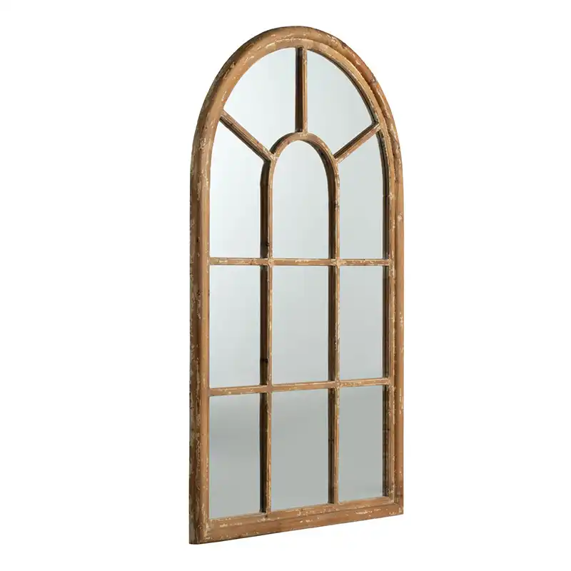 Farmhouse Windowpane Arched Mirror