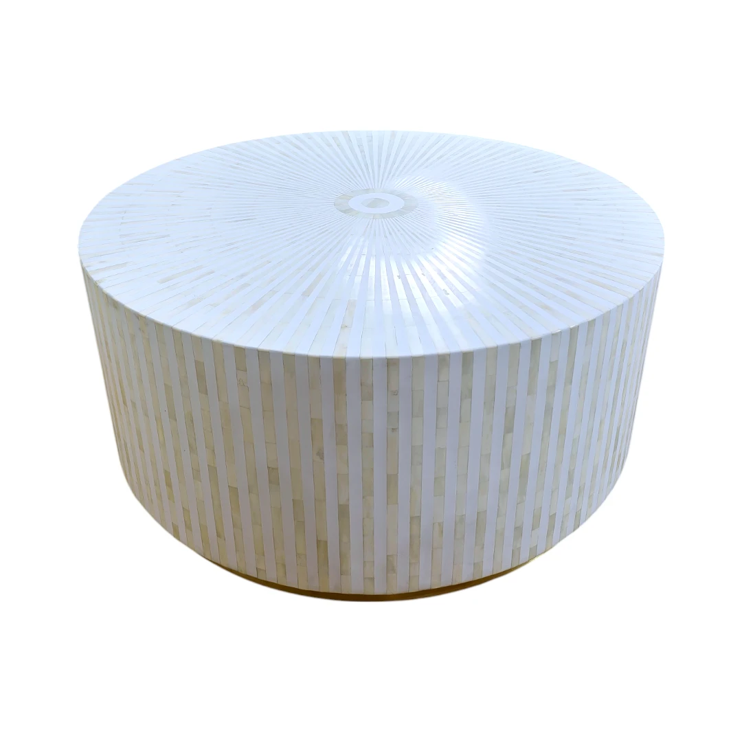 Radiance Circle Bone Inlay Coffee Table