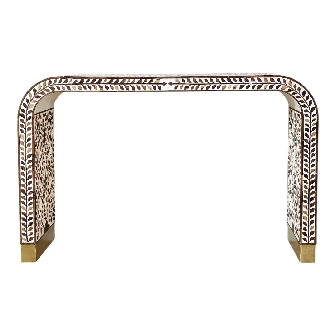 The Heritage Leaf Inlay Console Table