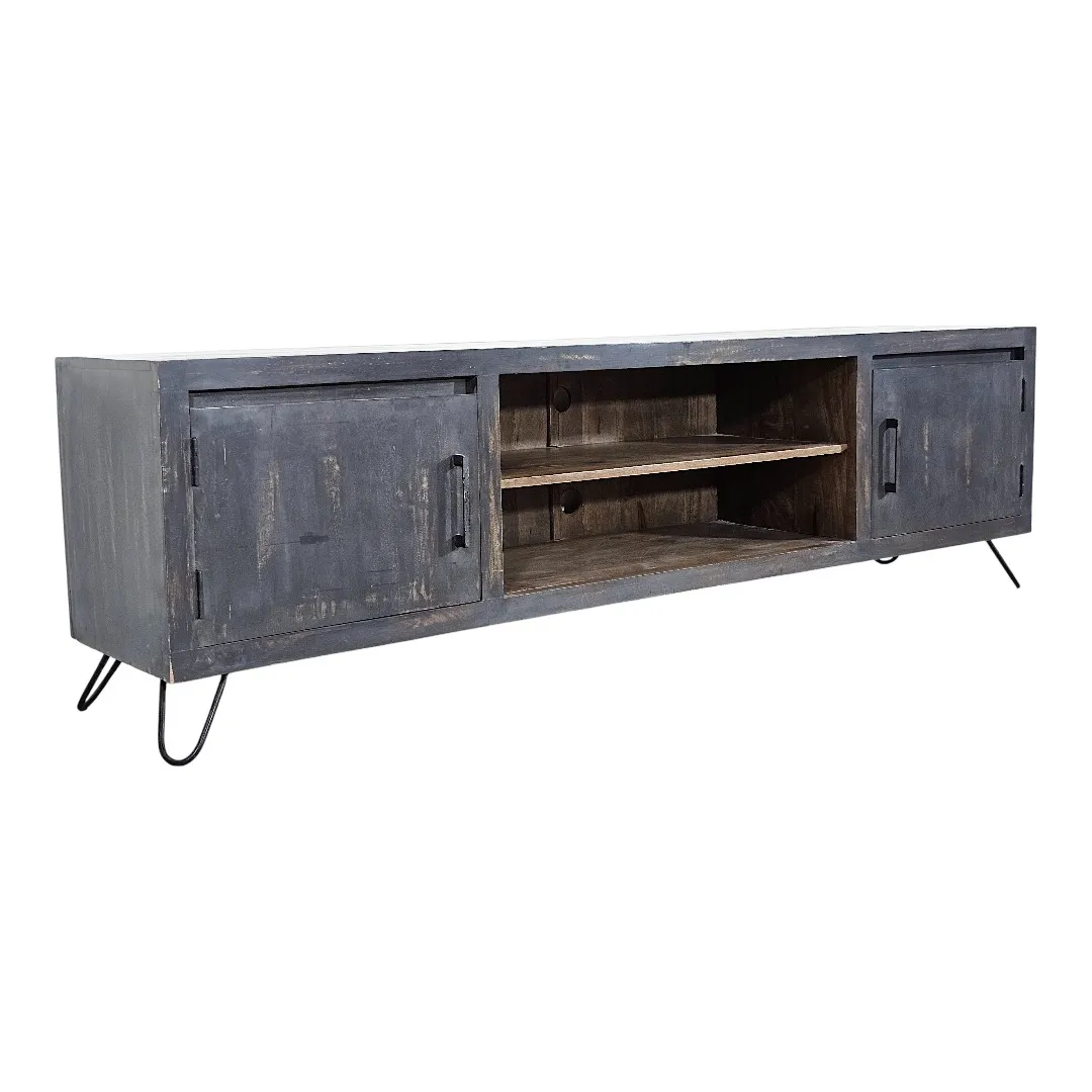 Indigo Aura Artisan Media Stand (Mueble de Madera Maciza)