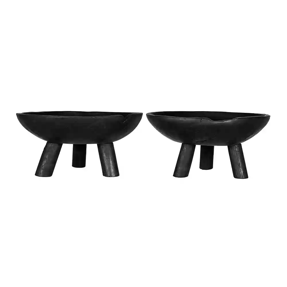 Baraka Teak Footed Bowl Set
