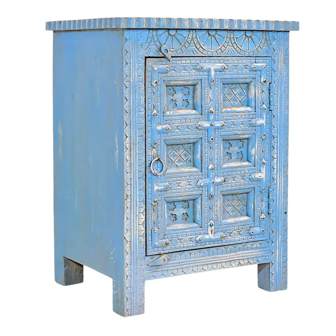 The Aegean Carved Bedside Cabinet