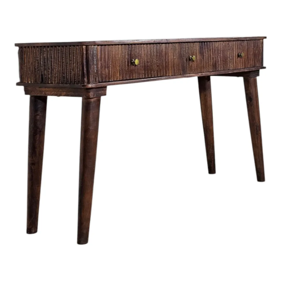 Ribbed Mango Wood Console
