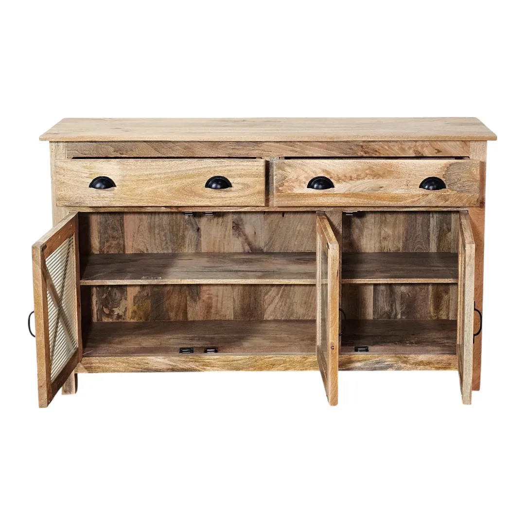 Austin Natural Wood 3-Door Sideboard