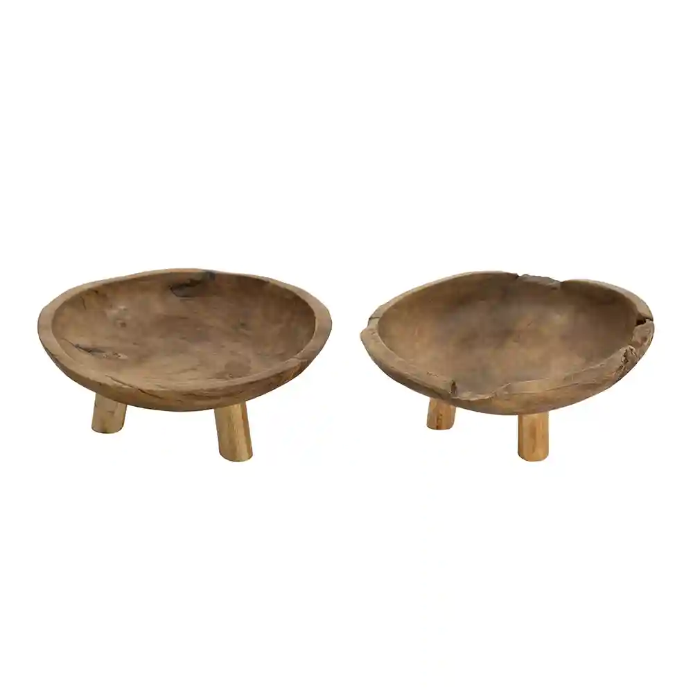 Baraka Teak Footed Bowl Set