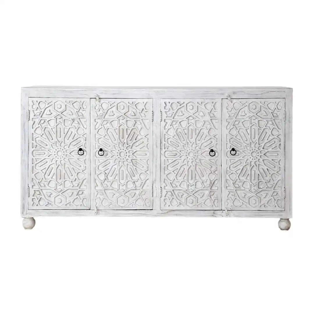 Riad Starburst Carved Credenza