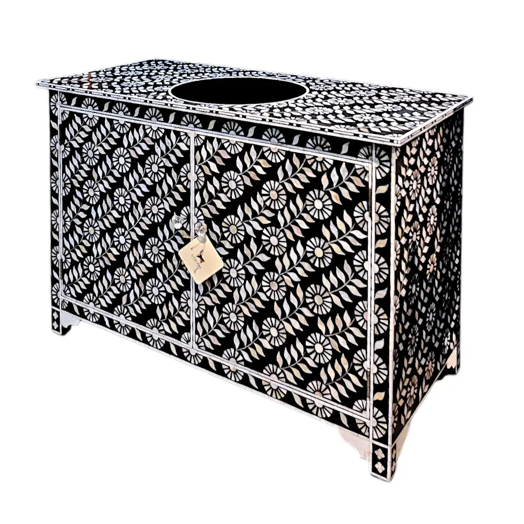 The 'Andalusian Night' Mother of Pearl Inlay Vanity Console (ليلة أندلسية)
