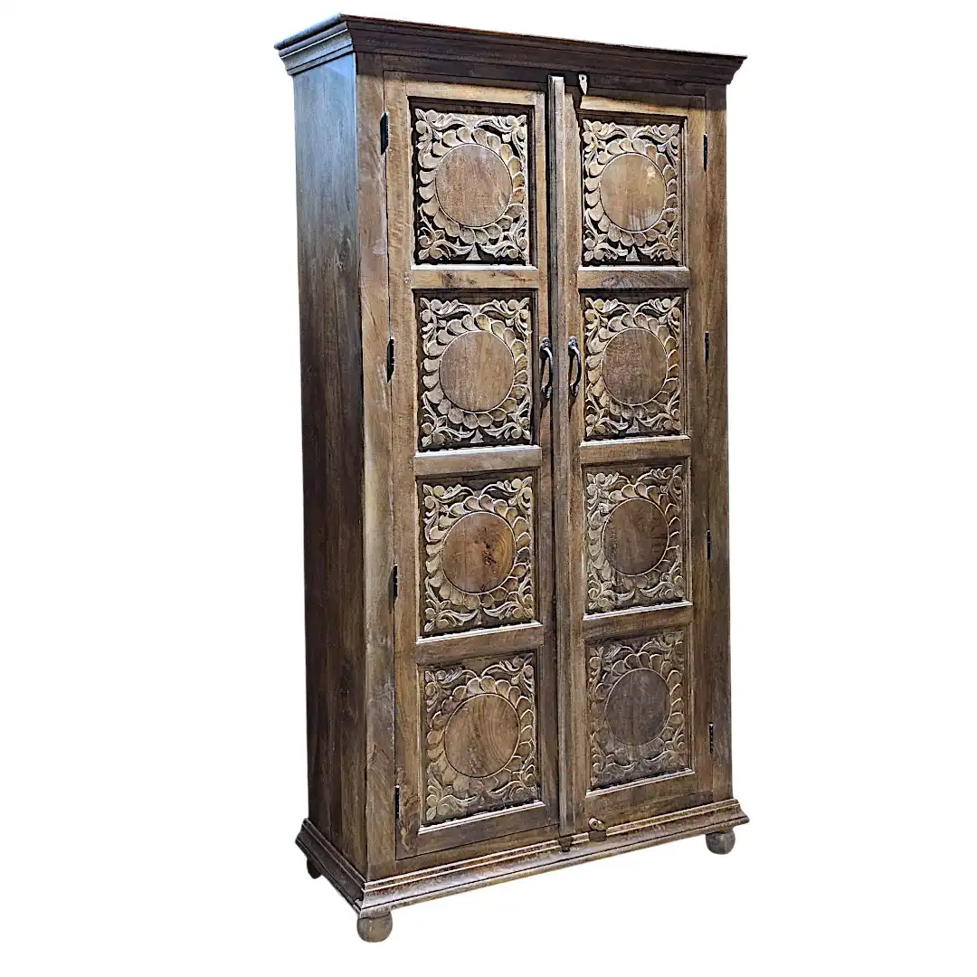 The Lotus Carved Wardrobe