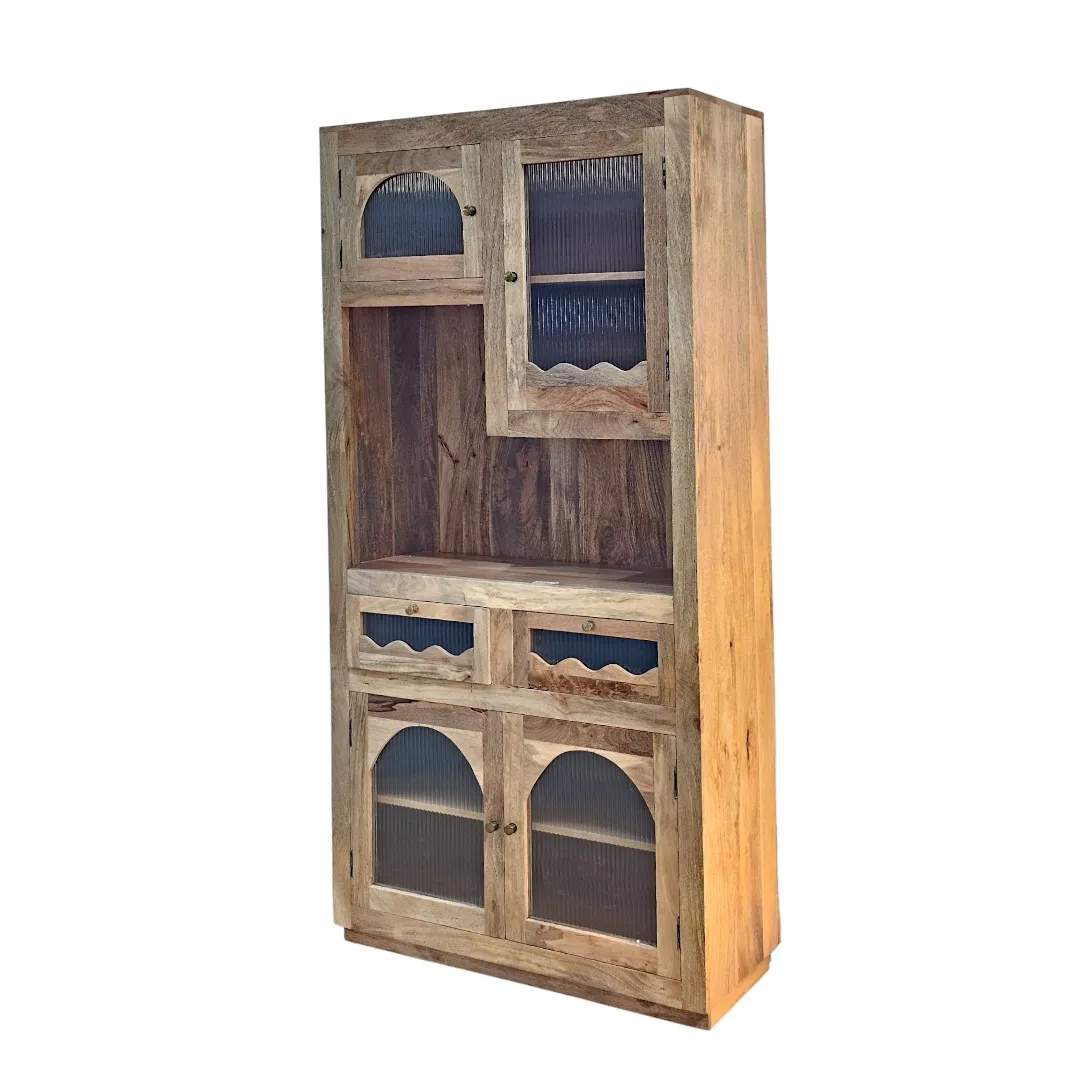 Farmhouse Arched Glass Hutch