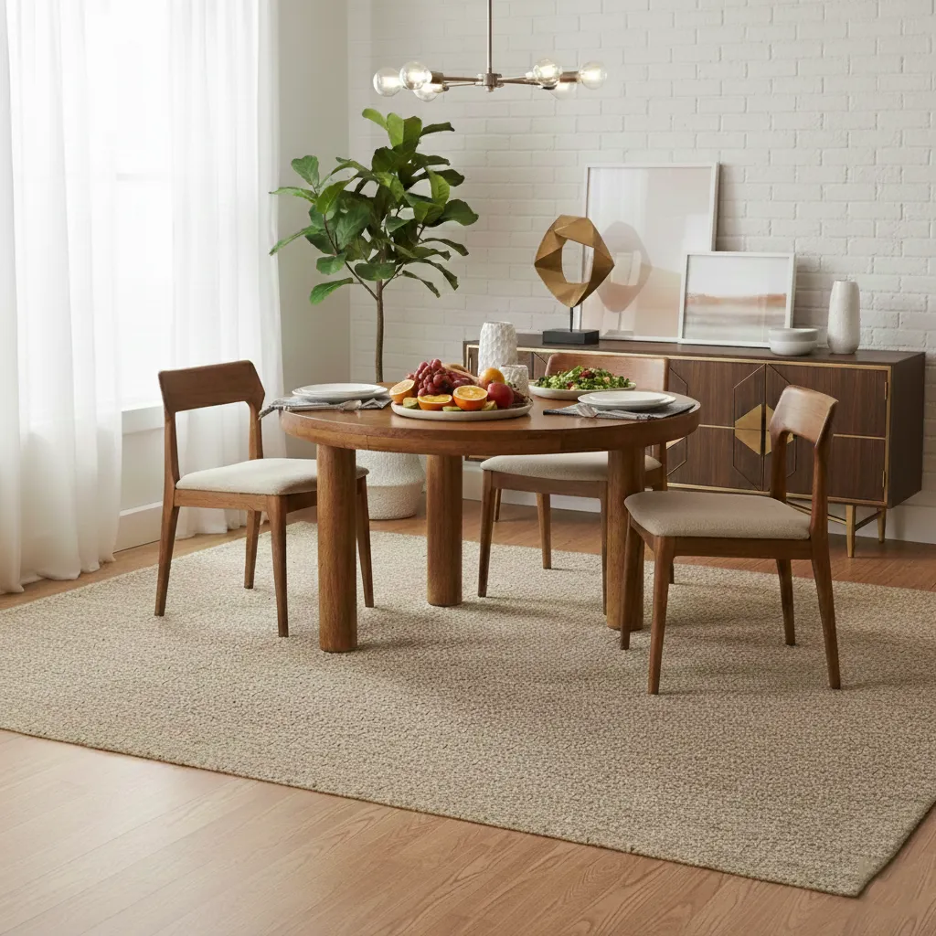 Round Mango Wood Dining Table