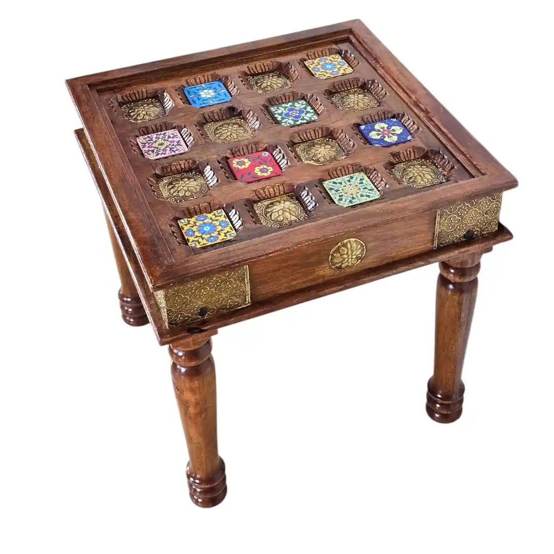 Jardin Rosewood & Brass Mosaic Table