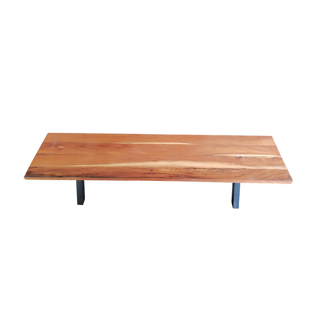Nature's Edge Wooden Bench with Metal Base