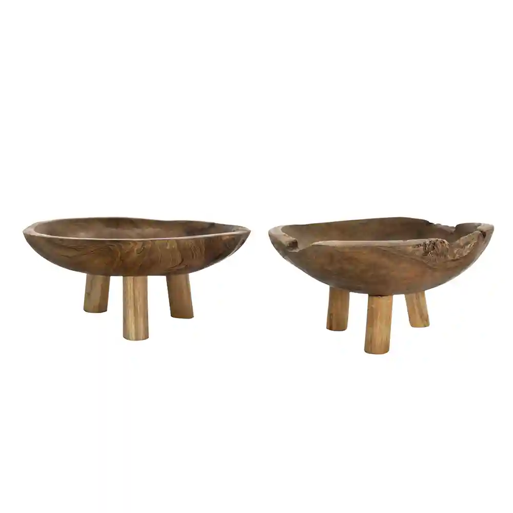 Baraka Teak Footed Bowl Set