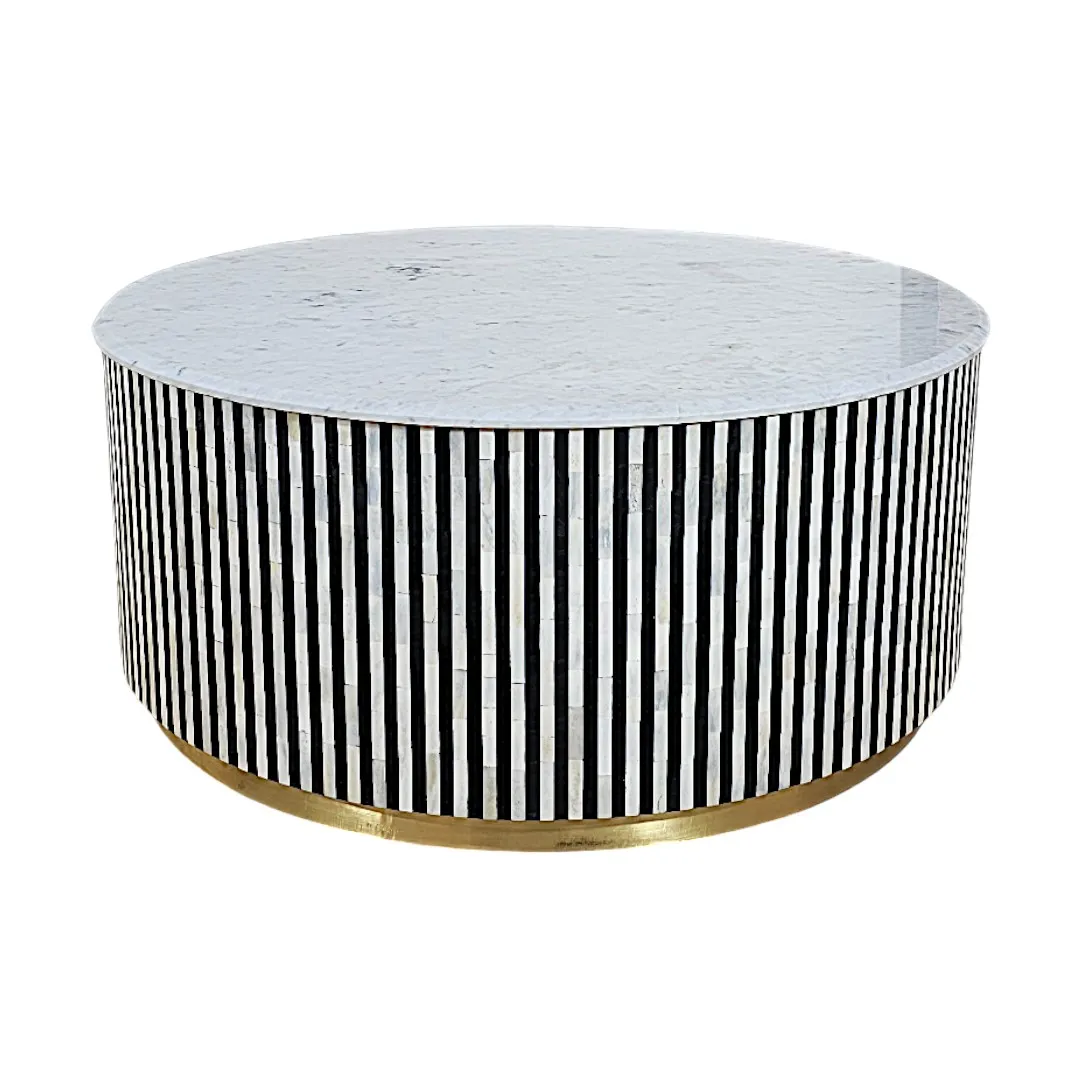Layla Striped Round Coffee Table