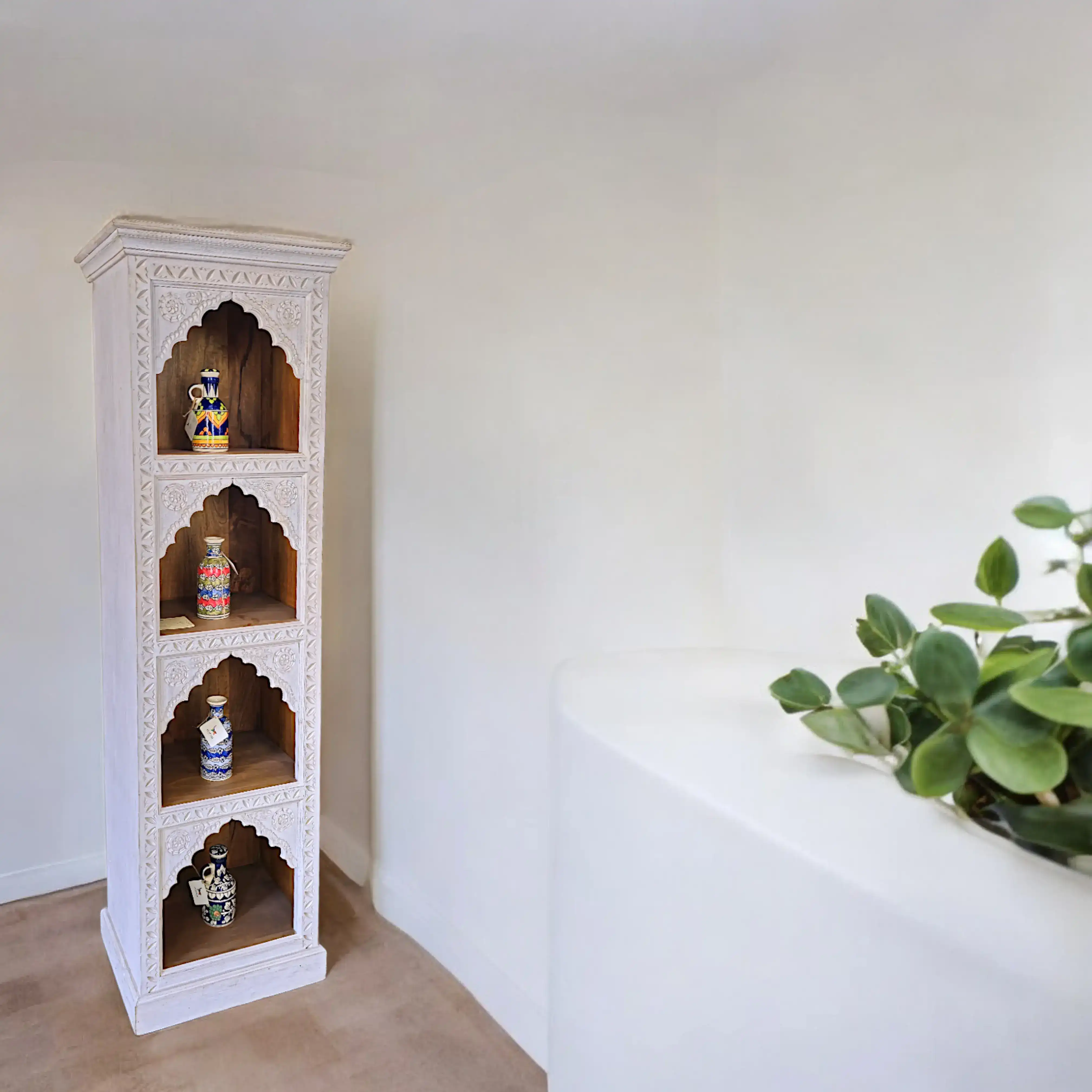 CORNER BOOKSHELF