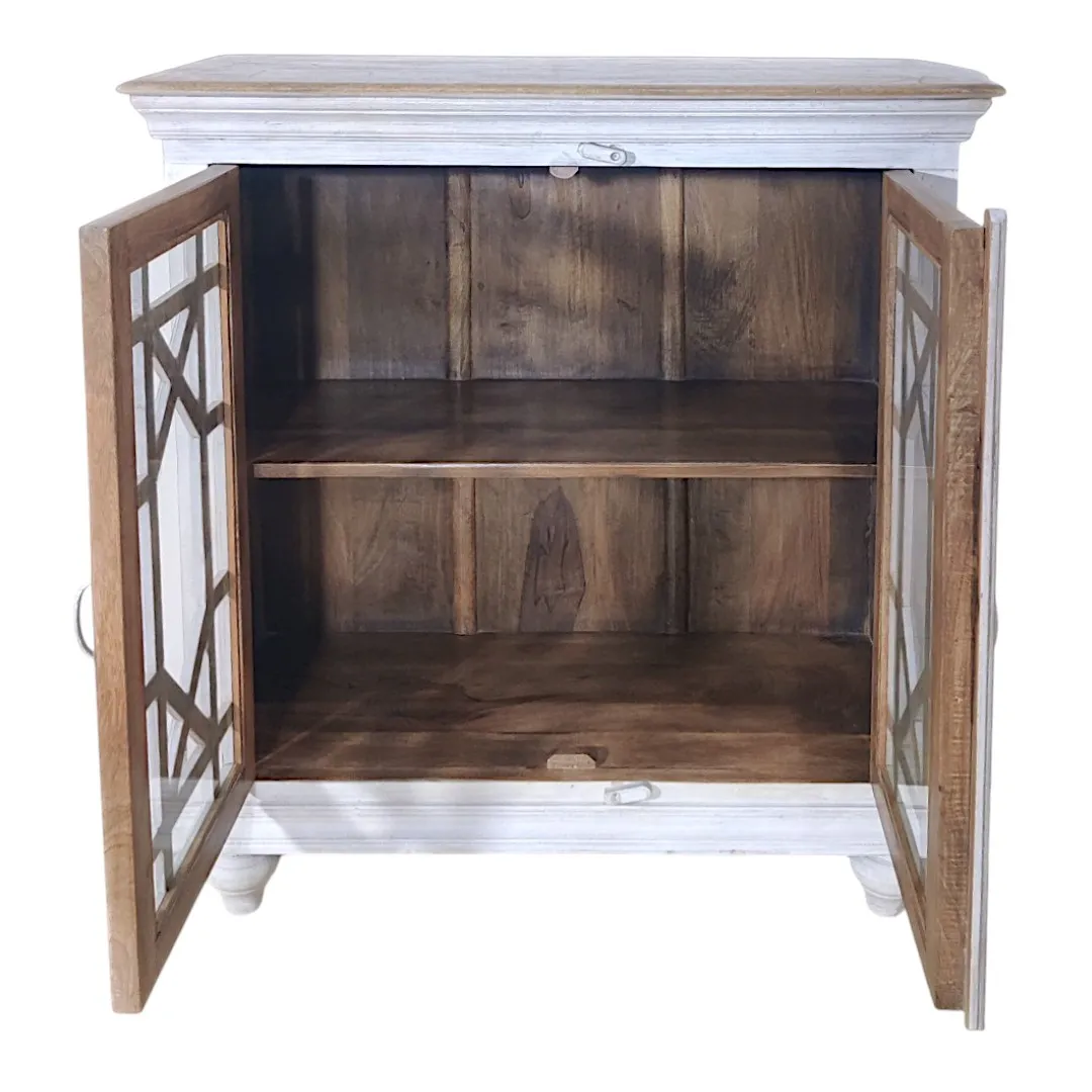 The Cochin Glass-Front Mango Wood Cabinet