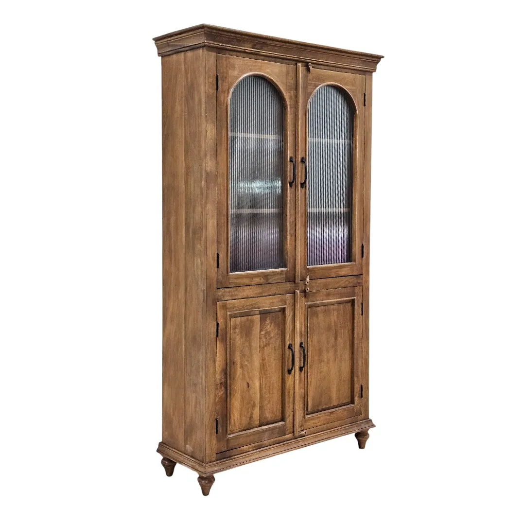 Al-Andalus Arched Placard avec glass et bois Cabinet