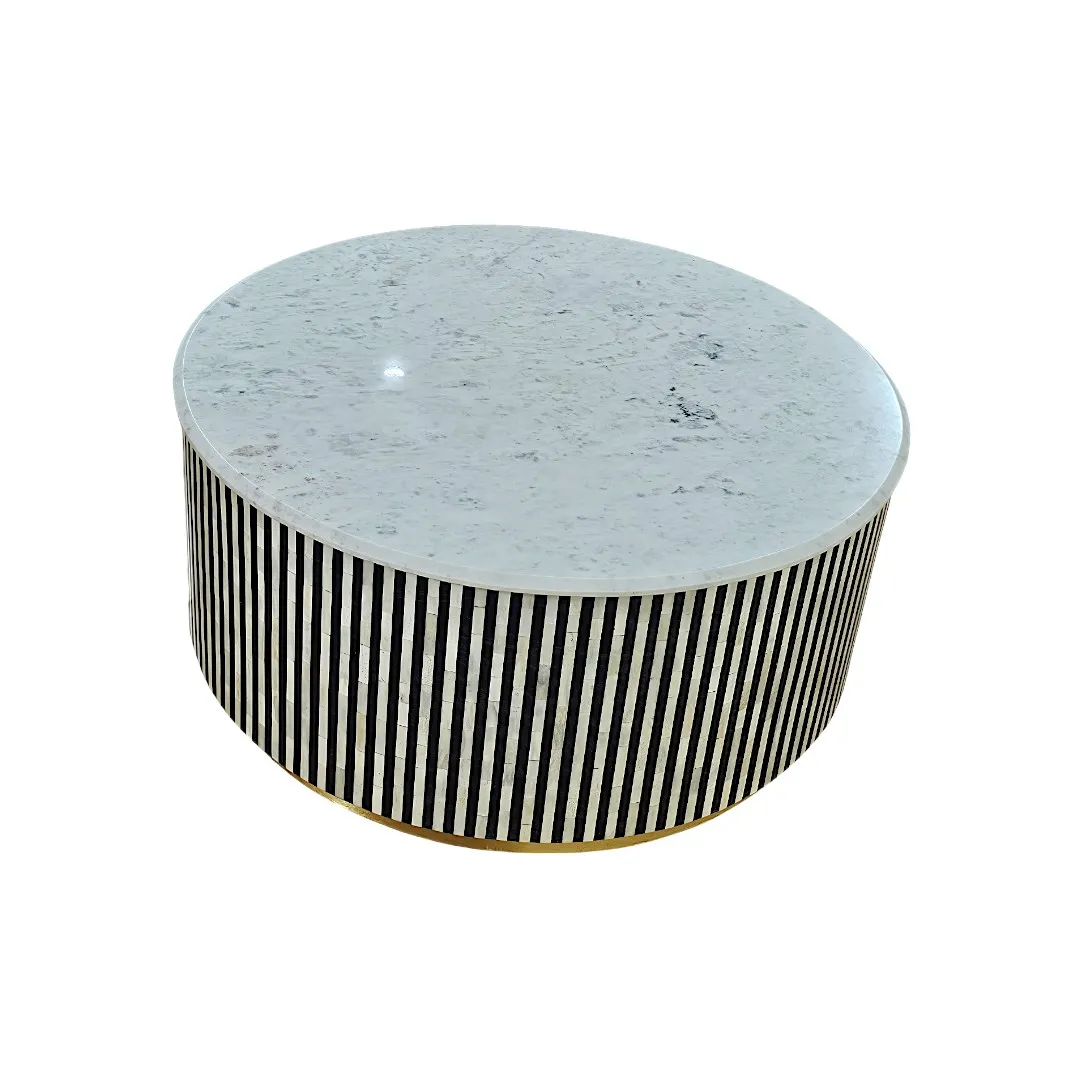 Layla Striped Round Coffee Table