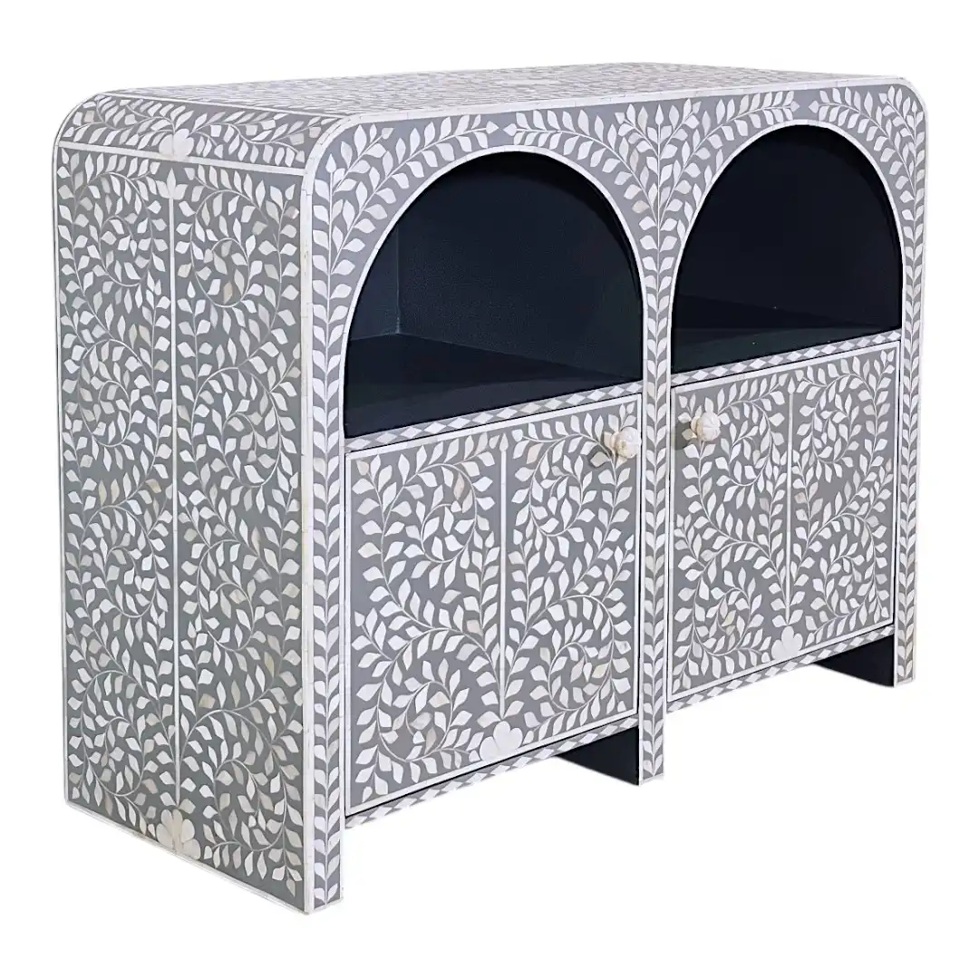 THE "IVORY JAL" ARCUATED BONE INLAY SIDEBOARD