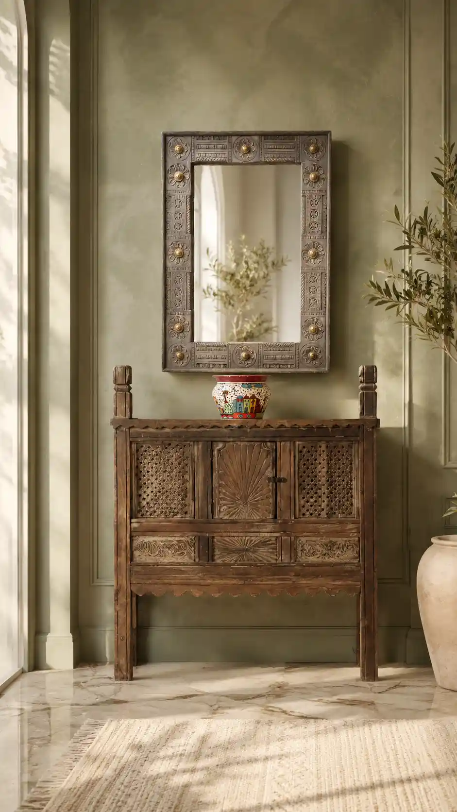 The Swat Valley Antiqued Cedar Cabinet/Console