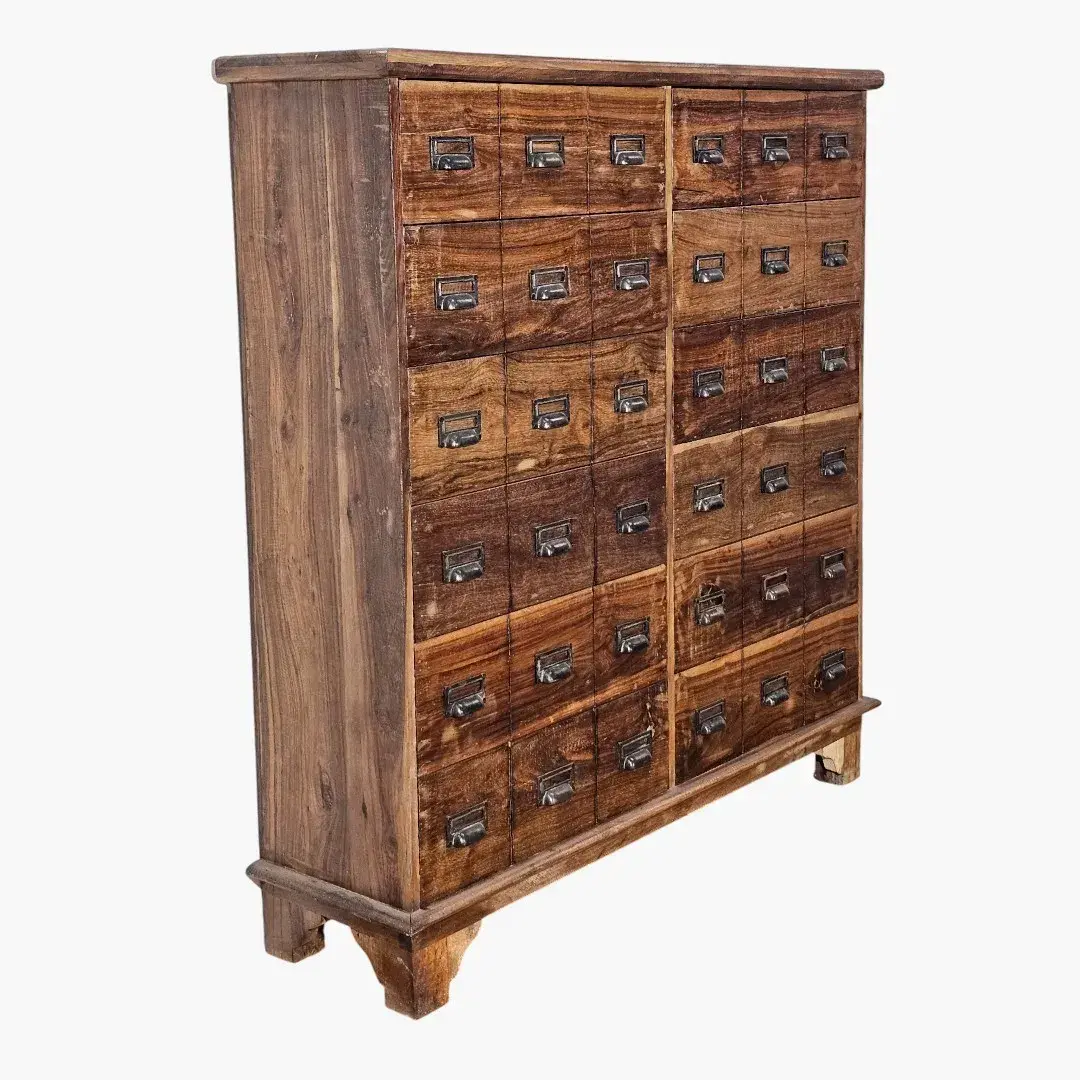 The City Loft Wide Chest: Rustic Solid Wood 12-Drawer