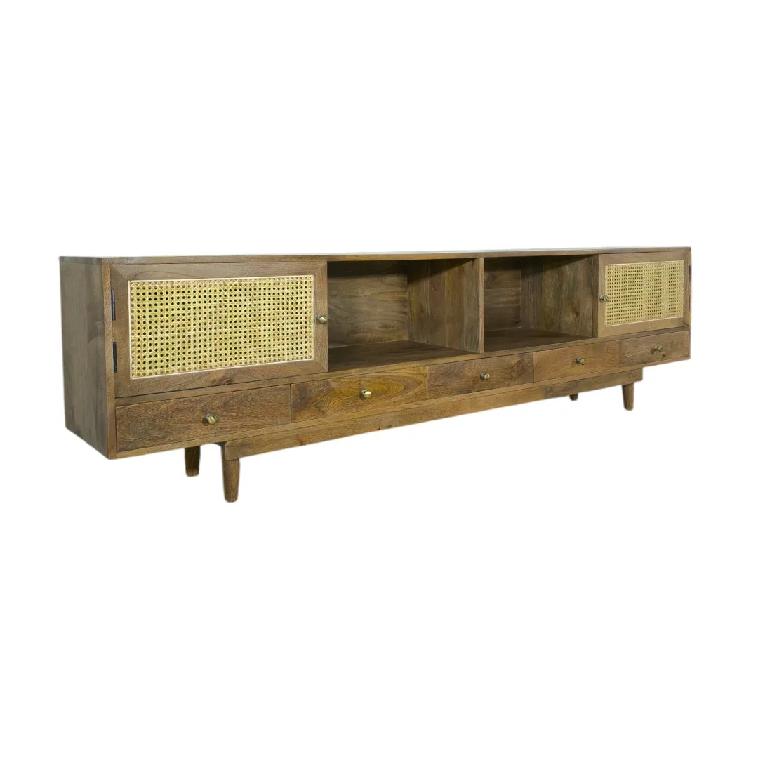 Rattan & Wood TV Unit