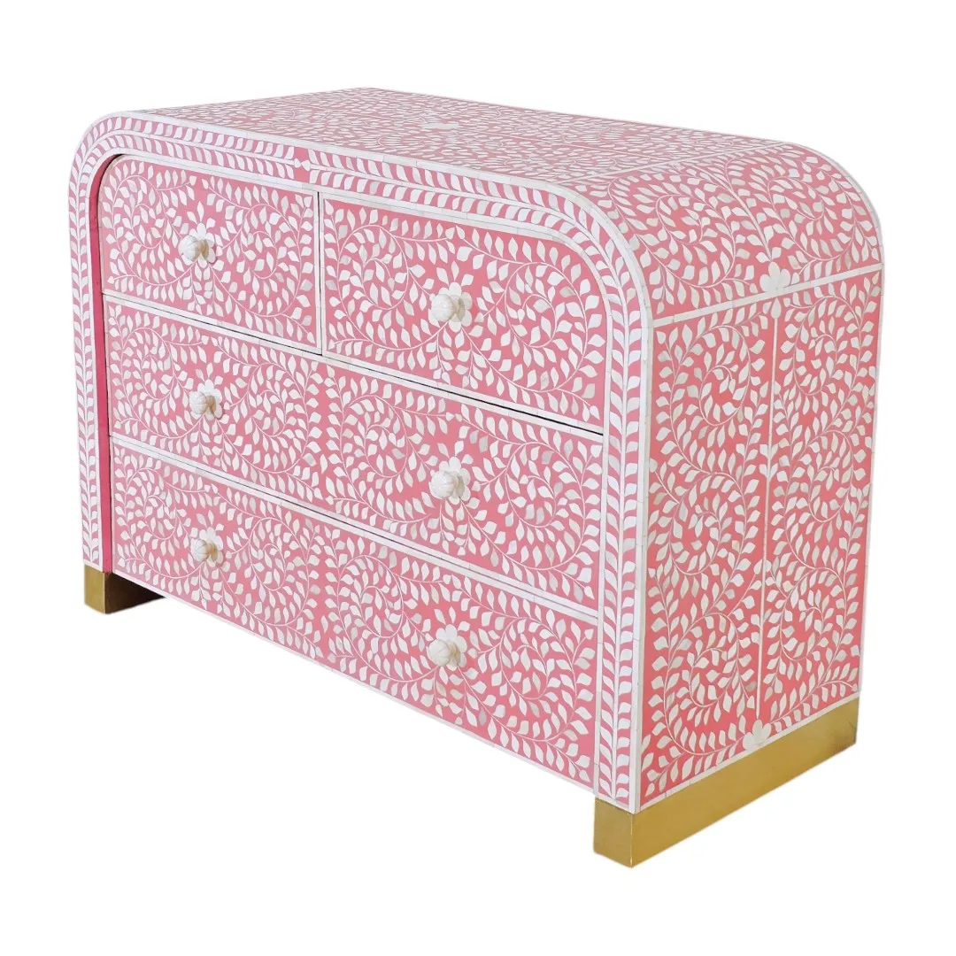 Al-Amira Floral Bone & Brass Inlay Chest