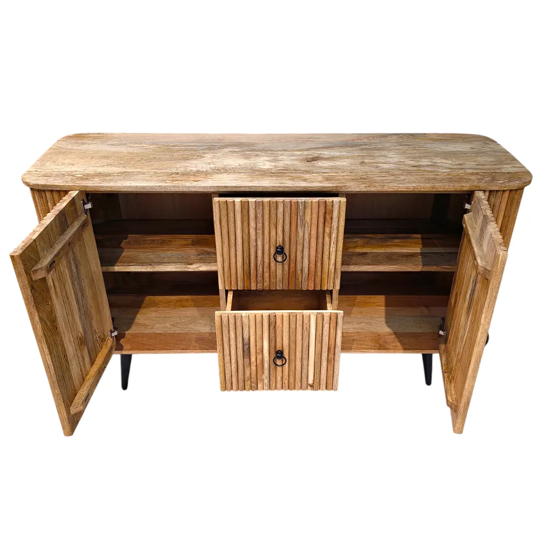 Natural Twisted Mango Wood Storage Sideboard