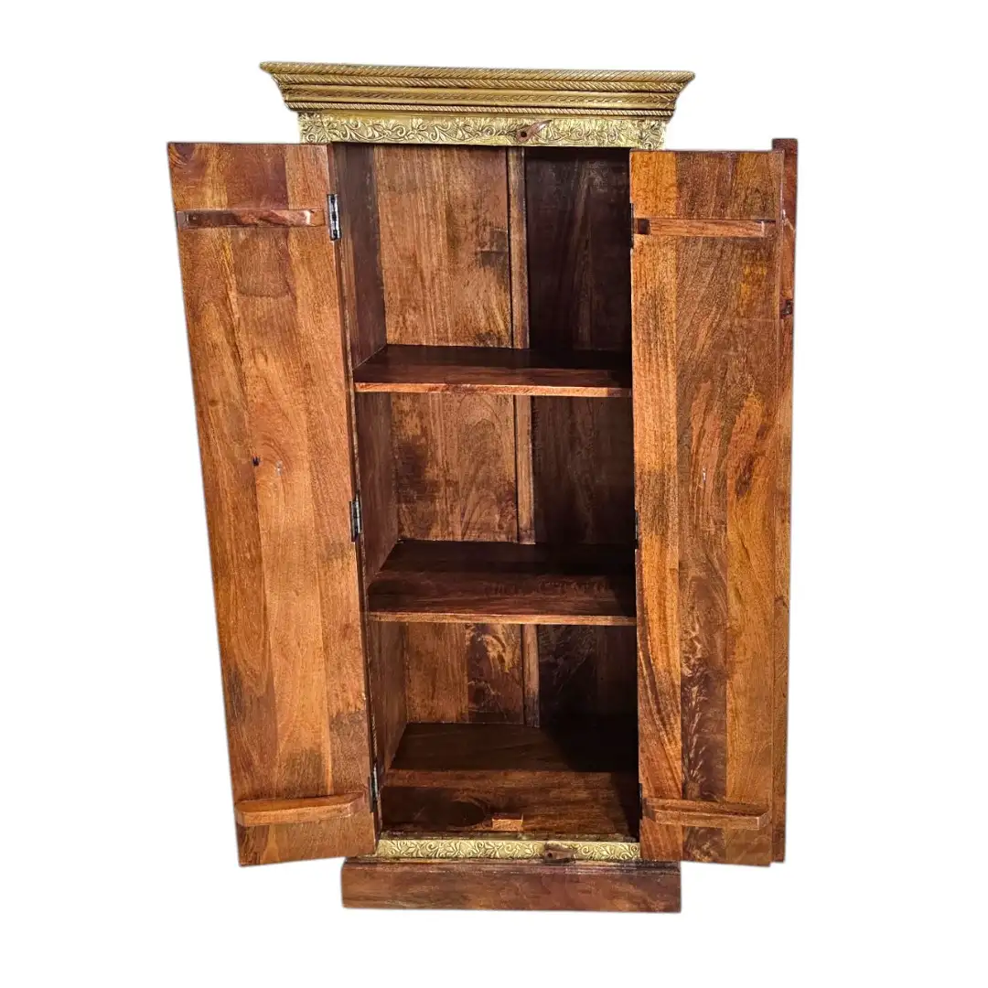 Al-Zahra Indian Rosewood & Brass Embossed Tallboy