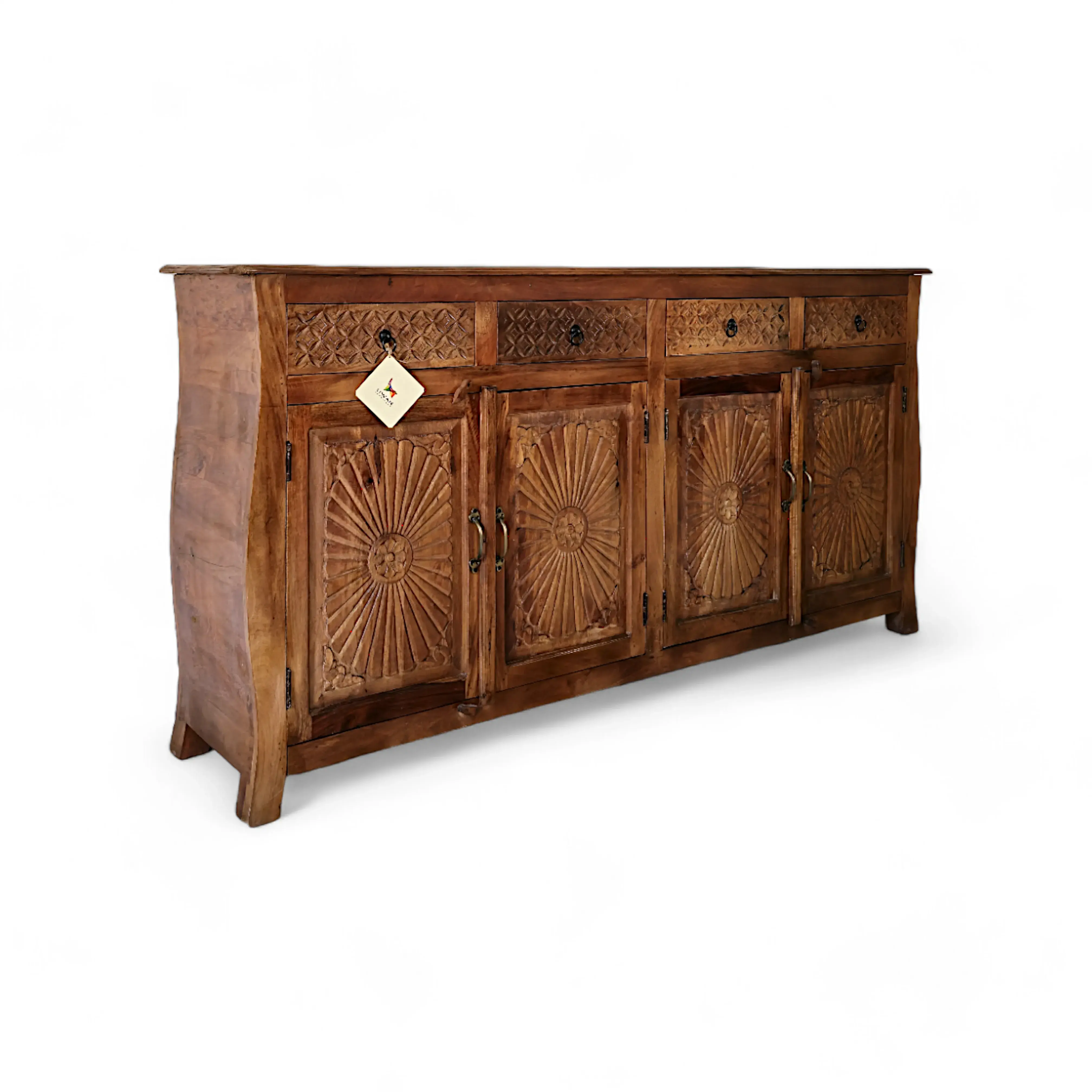 Indus Hand-Carved Sideboard / Buffet Cabinet