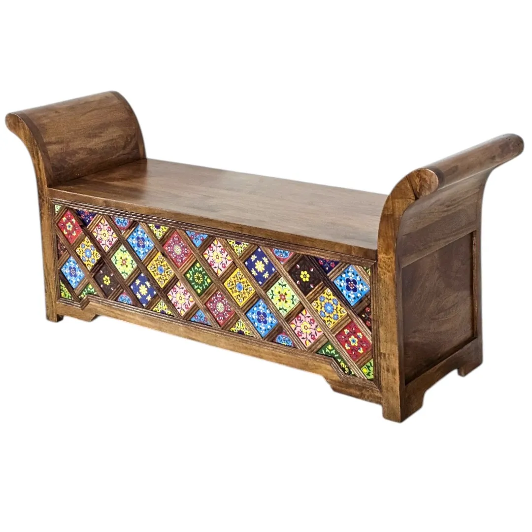 Qasr Al-Atlas Mango Wood & Azulejo Trunk (Malle d'Orient)