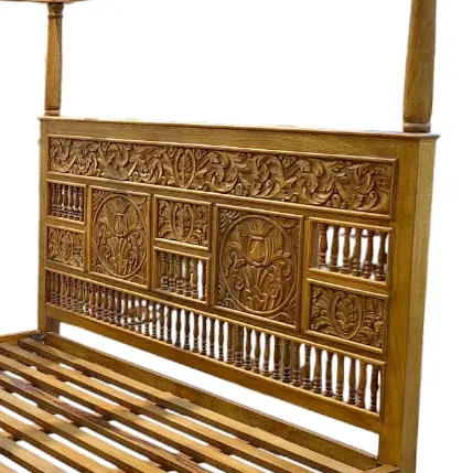The Maharaja Carved Canopy Bed